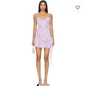 MAJORELLE (Revolve) Lavender Floral Ruffle Mini Dress